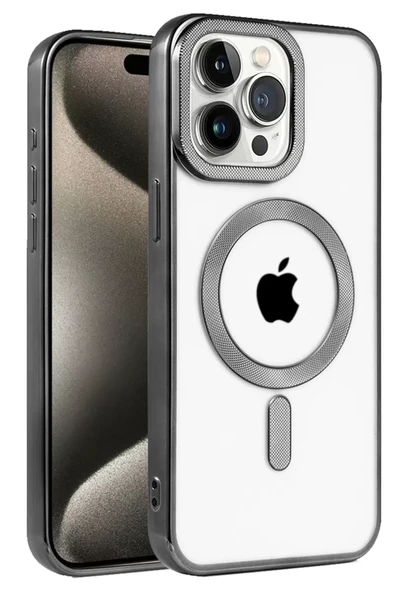 Newface Apple iPhone 15 Pro Max Kılıf Kronos Magsafe Kapak - Siyah ürün görseli 1