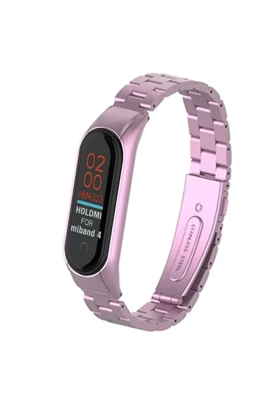Newface Xiaomi Mi Band 4 Metal Baklalı Kordon - Rose ürün görseli 1