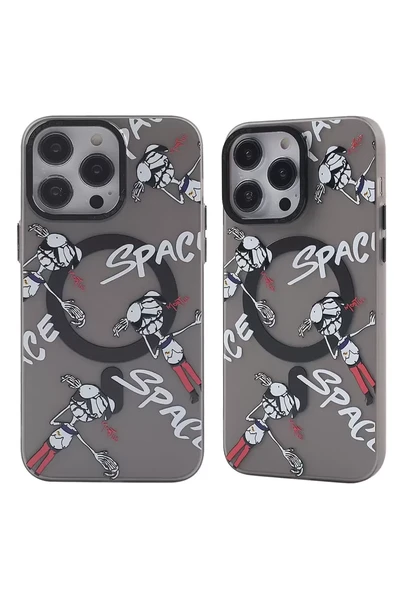 Newface Apple iPhone 14 Pro Kılıf Apollo Magneticsafe Desenli Kapak - Apollo Siyah - 3 ürün görseli 1