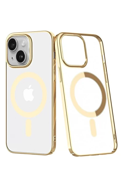 Newface Apple iPhone 14 Plus Kılıf Element Magneticsafe Sert Kapak - Gold ürün görseli 1