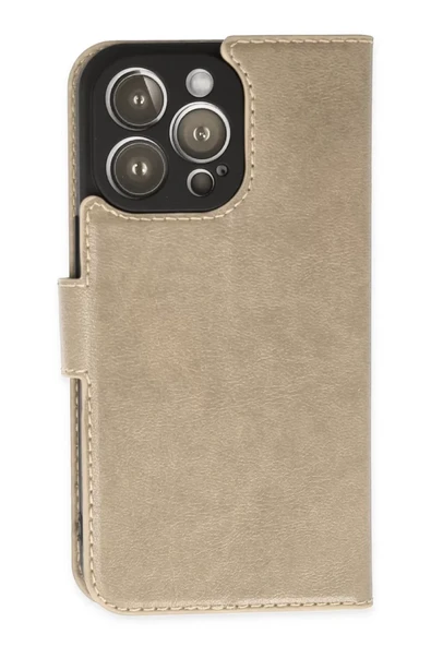 Newface Apple iPhone 14 Pro Max Kılıf Trend S Plus Kapaklı Kılıf - Gold ürün görseli 1