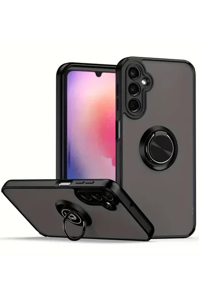 Newface Samsung Galaxy A05S Kılıf Montreal Yüzüklü Silikon Kapak - Siyah ürün görseli 1