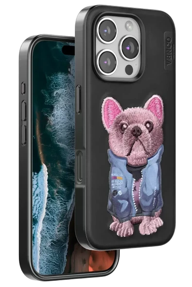 Venco Apple iPhone 16 Pro Cute Desenli Kapak - Siyah ürün görseli 1