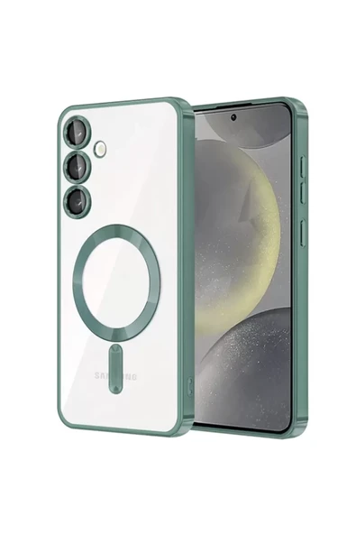 Newface Samsung Galaxy S24 Kılıf Kross Magneticsafe Kapak - Koyu Yeşil ürün görseli 1
