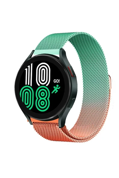 Newface Watch 20mm Metal Mıknatıslı Kordon - Turuncu-Yeşil ürün görseli 1