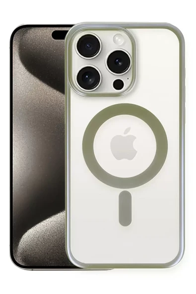 Newface Apple iPhone 15 Pro Kılıf Erozi Magsafe Kapak - Gri ürün görseli 1