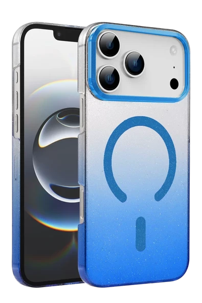 Newface Apple iPhone 17 Pro Glossy Magsafe Kapak - Mavi ürün görseli 1