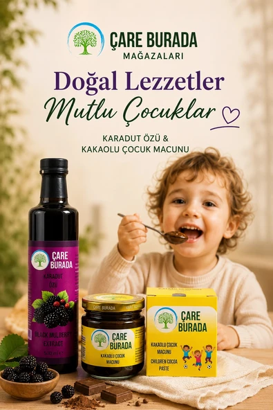 ÇareBurada Karadut Özü 500 ml & Kakaolu Çocuk Macunu 240 gr | Çocuklara Özel Avantajlı Set ürün görseli 1