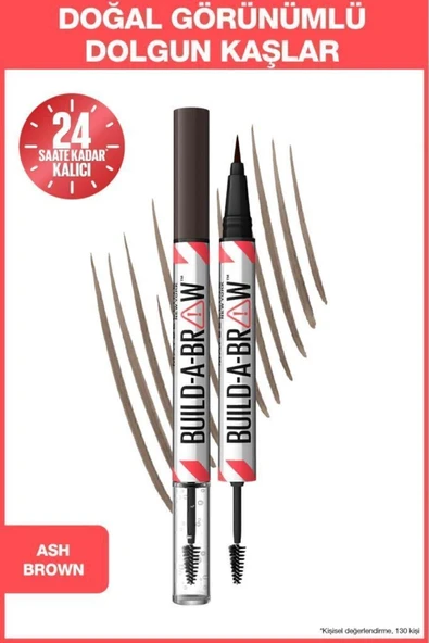 Maybelline New York Build a Brow 2in1 Kaş Kalemi ve Jeli Ash Brown ürün görseli 1