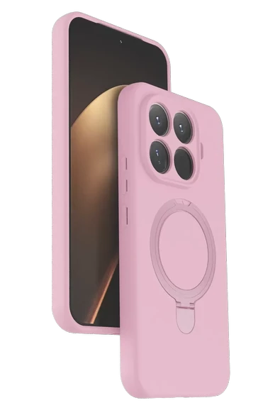 Newface Xiaomi Mi 15T Pro Regal Magsafe Standlı Kapak - Açık Pembe ürün görseli 1