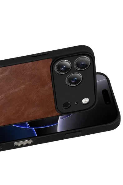 Newface Apple iPhone 17 Pro Aras Deri Kapak - Taba - Resim 2
