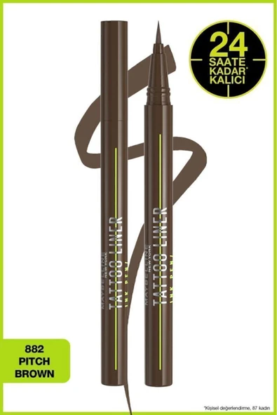 Maybelline New York Tattoo Liner Ink Pen - Pitch Brown Kahverengi ürün görseli 1