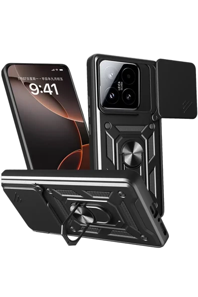 Newface Xiaomi Mi 15T Pars Lens Yüzüklü Silikon - Siyah ürün görseli 1