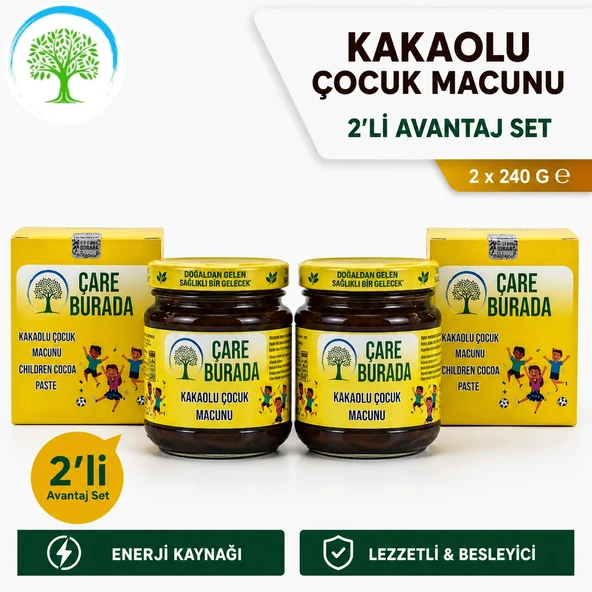 ÇareBurada Kakaolu Çocuk Macunu 240 gr X 2 Adet Avantajlı Paket ürün görseli 1