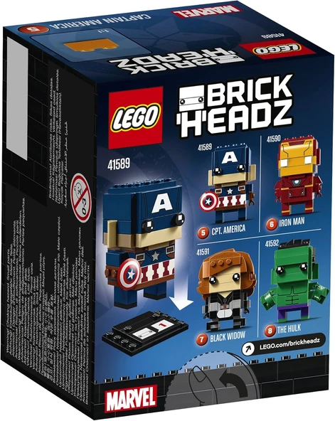 LEGO 41589 BrickHeadz Marvel Super Heroes Captain America ürün görseli 1