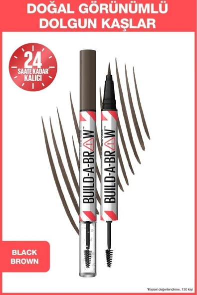 Maybelline New York Build a Brow 2in1 Kaş Kalemi ve Jeli Black Brown ürün görseli 1