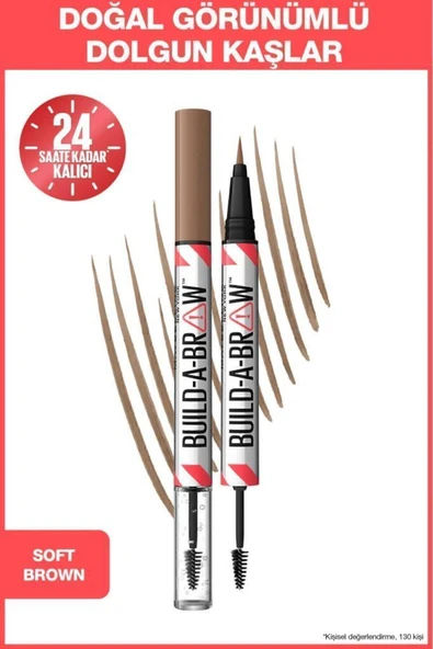 Maybelline New York Build a Brow 2in1 Kaş Kalemi ve Jeli Soft Brown ürün görseli 1