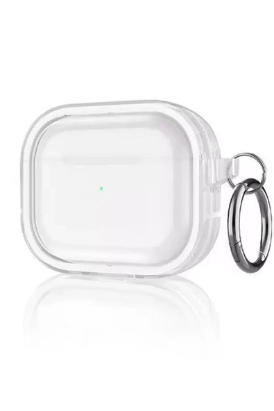 Movenchy Apple Airpods Pro 2 (2.nesil) Shiny Şeffaf Kılıf - Beyaz ürün görseli 1