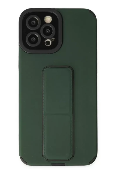 Newface Apple iPhone 12 Pro Max Kılıf Mega Standlı Silikon - Yeşil ürün görseli 1