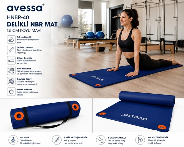 Avessa Hnbr-40 Delikli Nbr Mat 1,5 Cm Mavi ürün görseli 1