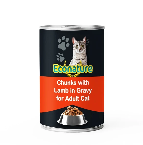Econature Kuzu Etli 400 gr Yetişkin Kedi Konservesi ürün görseli 1