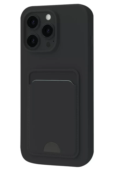 Newface Apple iPhone 16 Pro Kılıf Kelvin Kartvizitli Silikon - Siyah ürün görseli 1