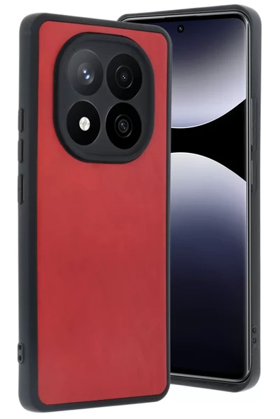 Newface Xiaomi Redmi Note 14 Pro 5G Kılıf Aras Deri Kapak - Kırmızı ürün görseli 1