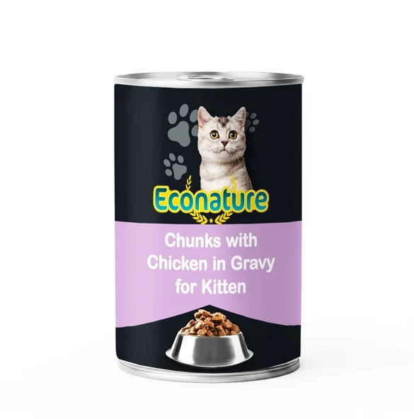 Econature Tavuk Etli 400 gr Yavru Kedi Konservesi ürün görseli 1