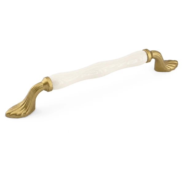 Myras Porselen Mat Altın Kulp 160 mm 16 cm Mobilya Çekmece Dolabı Dolap Kapak Kulplar Kulb Kulpu ürün görseli 1
