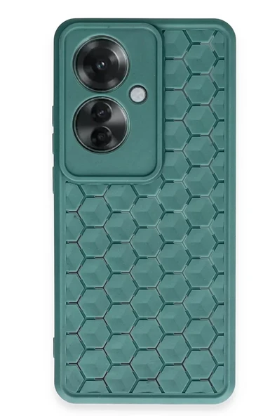 Newface Oppo Reno 11F Kılıf Petek Silikon Kapak - Koyu Yeşil ürün görseli 1
