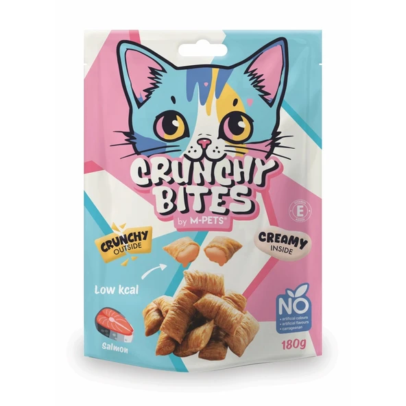 M-Pets Crunchy Bites Somonlu Kedi Ödül Maması 180gr ürün görseli 1