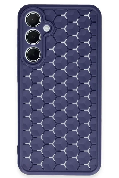 Newface Samsung Galaxy A35 5G Kılıf Petek Silikon Kapak - Lacivert ürün görseli 1