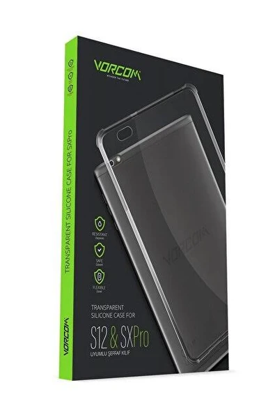 Vorcom S12 ve SX Pro Tablet Kılıfı Şeffaf Tablet Kılıfı ürün görseli 1