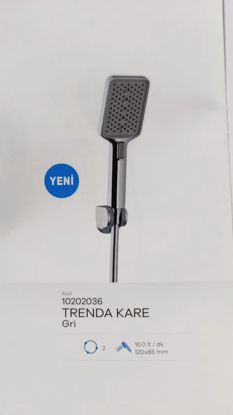 Pesen Trenda Mafsallı Duş Seti Kare Gri 10202036 ürün görseli 1