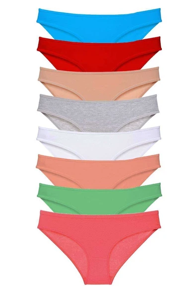 8 adet Süper Eko Set Likralı Kadın Slip Külot Set 8 ürün görseli 1