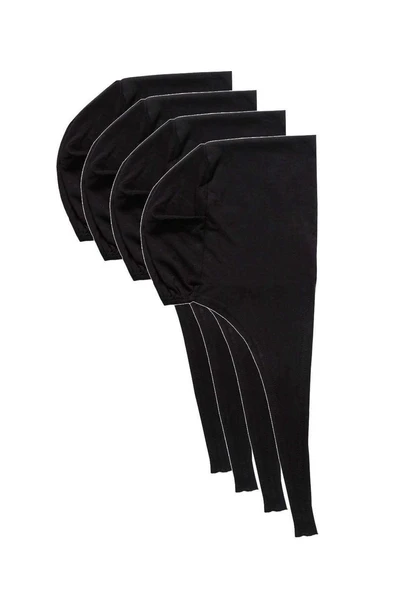 4 Adet Tesettür Bone Bağcıklı Likralı Siyah ürün görseli 1