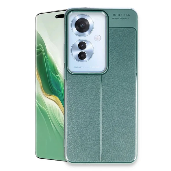 Oppo Reno 11f Kılıf Auto Focus Kapak - Koyu Yeşil ürün görseli 1