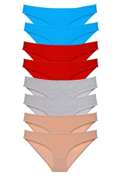 8 adet Süper Eko Set Likralı Kadın Slip Külot 534 ürün görseli 1