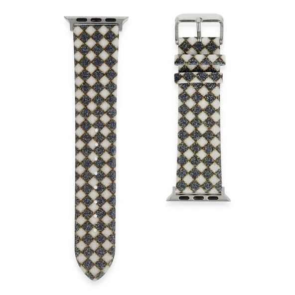 Apple Watch 38mm Karo Motif Kordon (saat Değildir) - Siyah ürün görseli 1