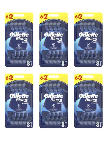 Gillette Blue3 Plus Tıraş Bıçağı 6+2 Li 6 Adet ürün görseli 1