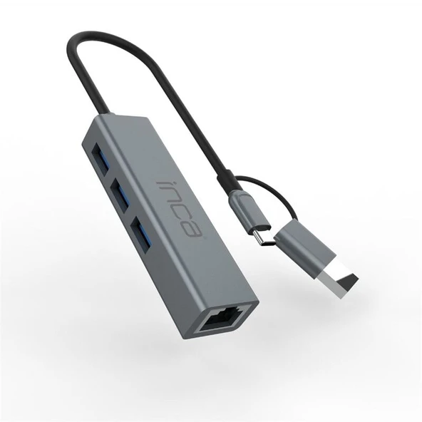 INCA IUTP-03T USB HUBX3 USB 3.0 10 GBPS+ETHERNET RJ45 1000MBPS ÇOKLAYICI ürün görseli 1