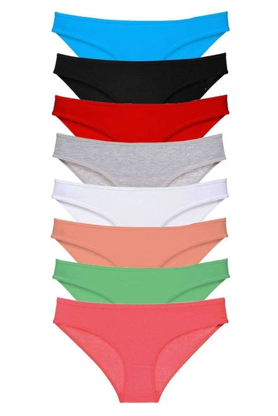 8 adet Süper Eko Set Likralı Kadın Slip Külot Set 6 ürün görseli 1