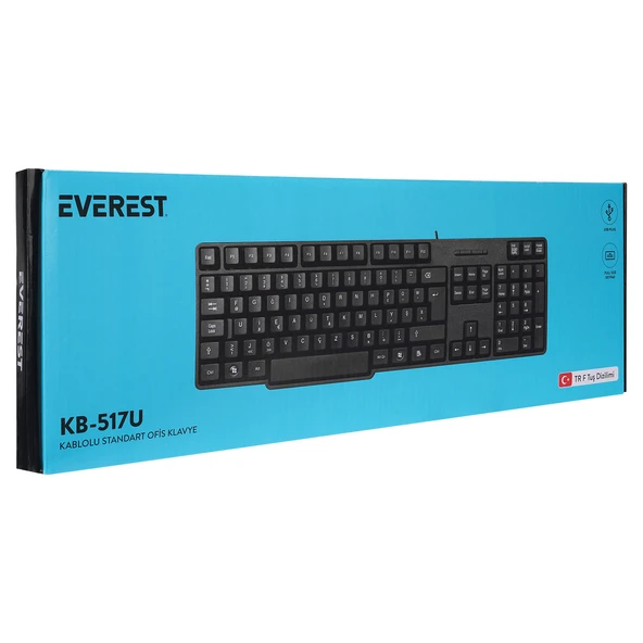 Everest K517U Standart F Klavye Siyah Renk ürün görseli 1