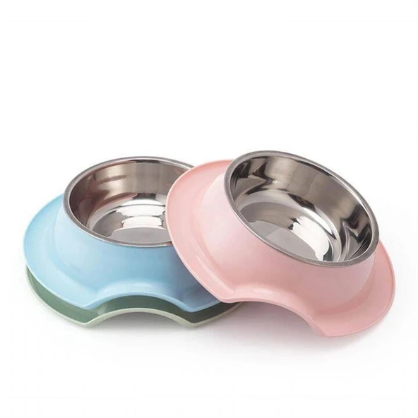 Nunbell Melamin Çelik Mama Kabı Tekli Oval ürün görseli 1