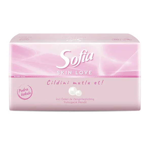 Sofia Skin Love Pudra Kokulu Mendil 100'lü ürün görseli 1