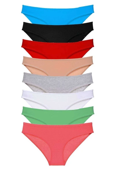 8 adet Süper Eko Set Likralı Kadın Slip Külot Set 3 ürün görseli 1