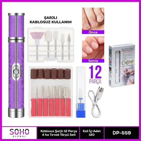Şarjlı 12 Başlıklı Manikür Seti ürün görseli 1