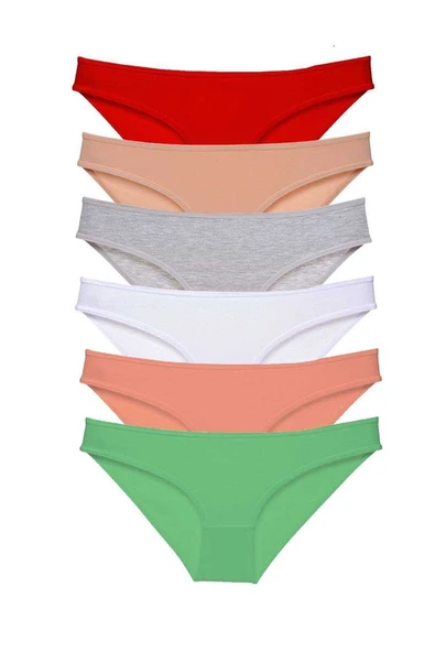 6 adet Süper Eko Set Likralı Kadın Slip Külot Renk 4 ürün görseli 1