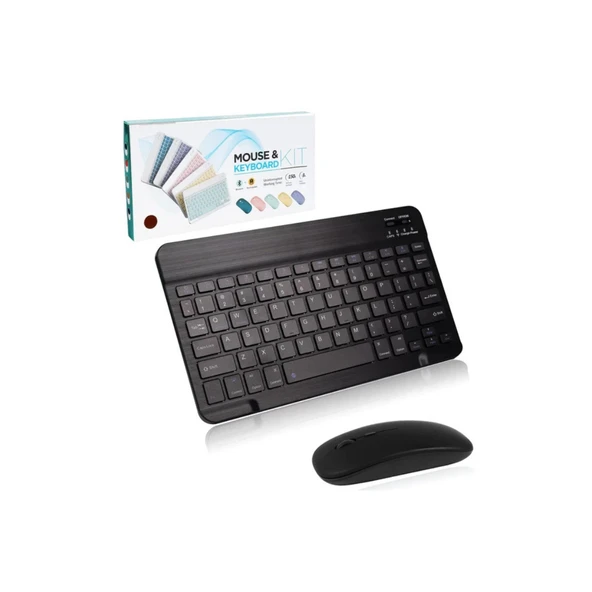 Bluetooth Klavye ve Mouse Tablet Telefon için Klavye Mouse Set Siyah Sıfır Ürün ürün görseli 1