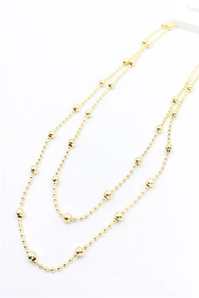 Top Zincir Kolye-90cm - Altın - Resim 2